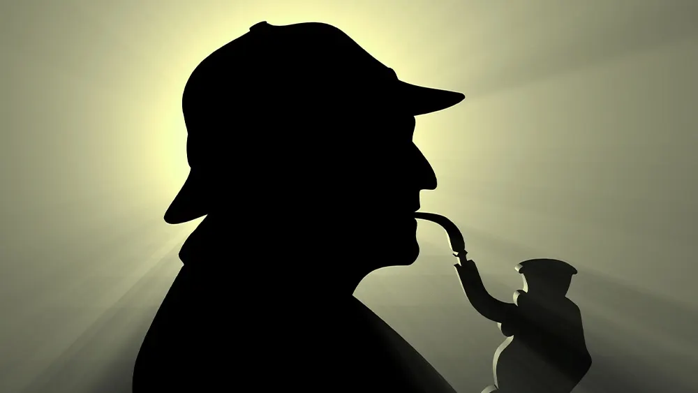 Silhuet af detektiven Sherlock Holmes